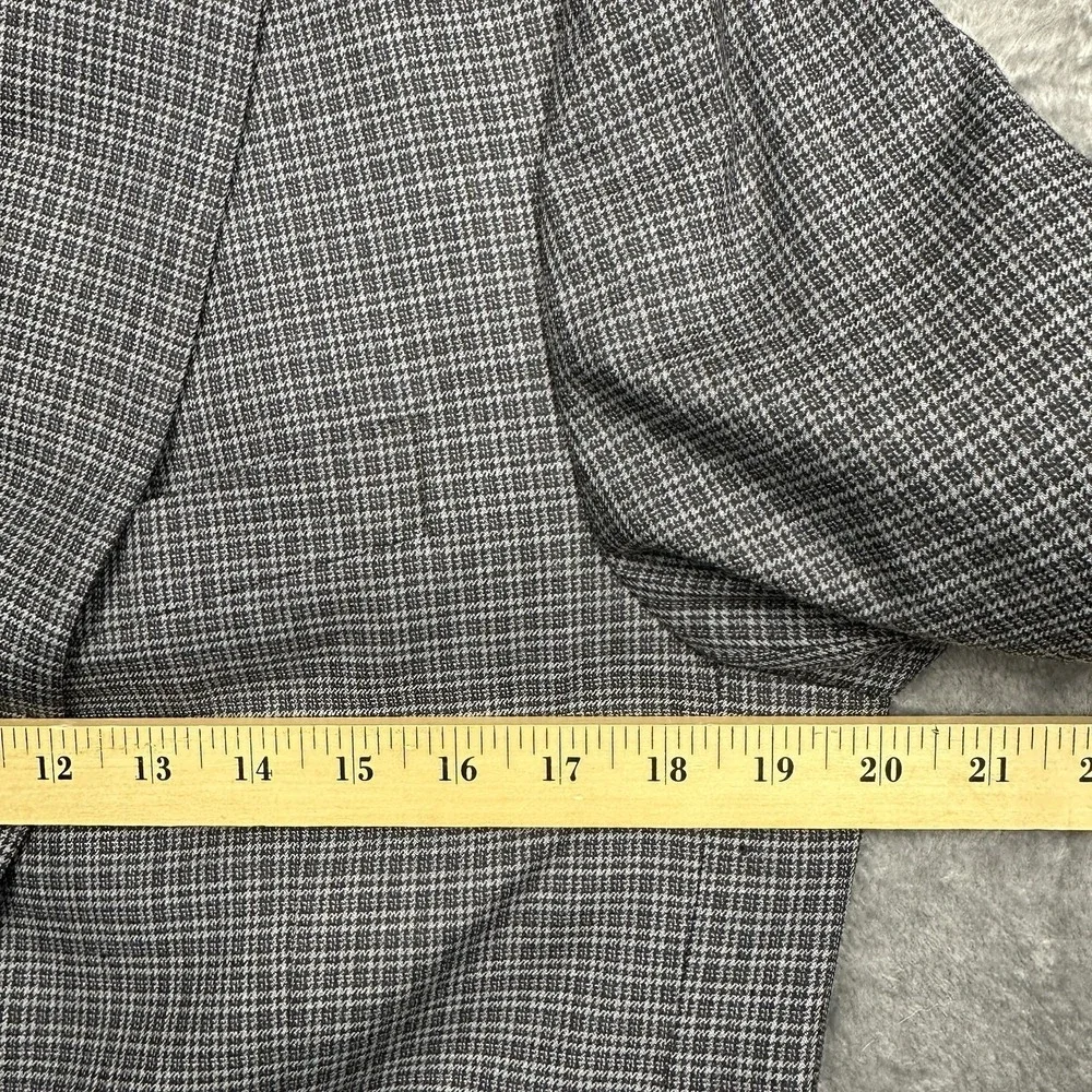 Michael Kors Blazer Jacket Men's 38R Gray Small Check Wool Blend Business Preppy